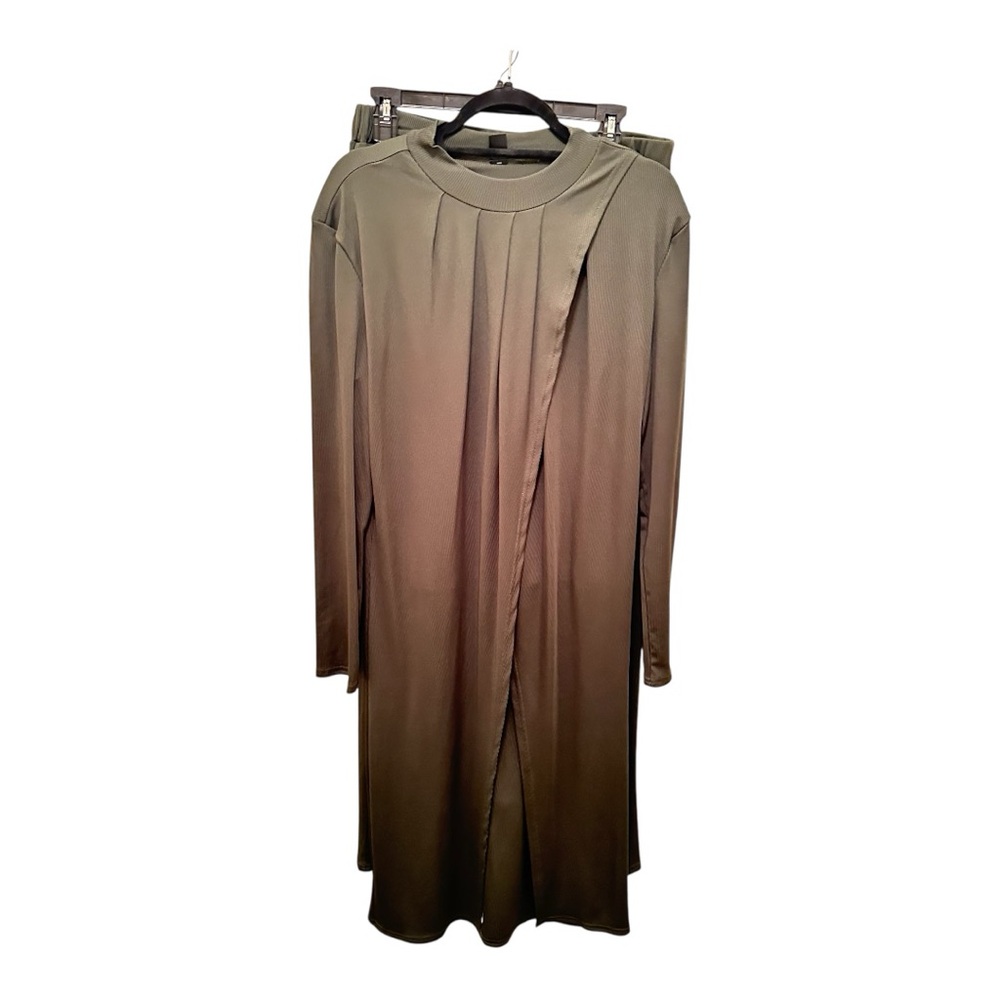 Asymmetrical Olive Green Pant Set